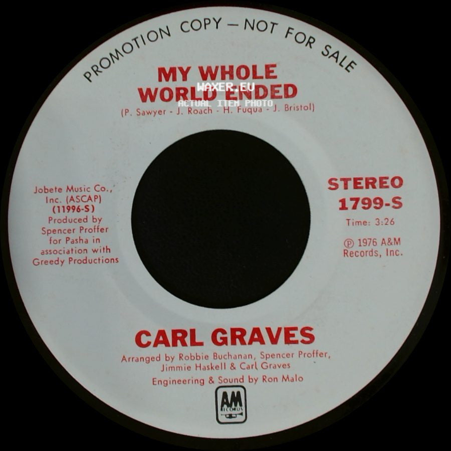 Carl Graves - My Whole World Ended / My Whole World Ended side B