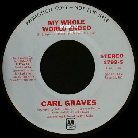 Carl Graves - My Whole World Ended / My Whole World Ended side B