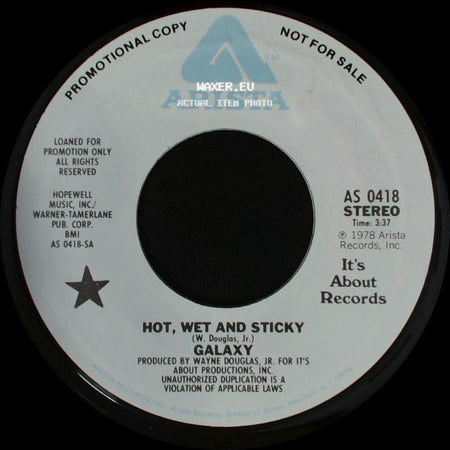 Galaxy - Hot, Wet And Sticky / Hot, Wet And Sticky side B