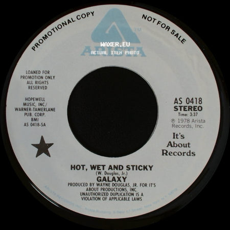 Galaxy - Hot, Wet And Sticky / Hot, Wet And Sticky side B