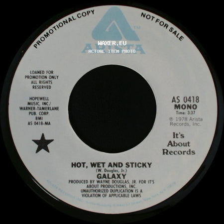 Galaxy - Hot, Wet And Sticky / Hot, Wet And Sticky side B
