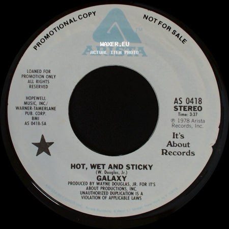 Galaxy - Hot, Wet And Sticky / Hot, Wet And Sticky side B