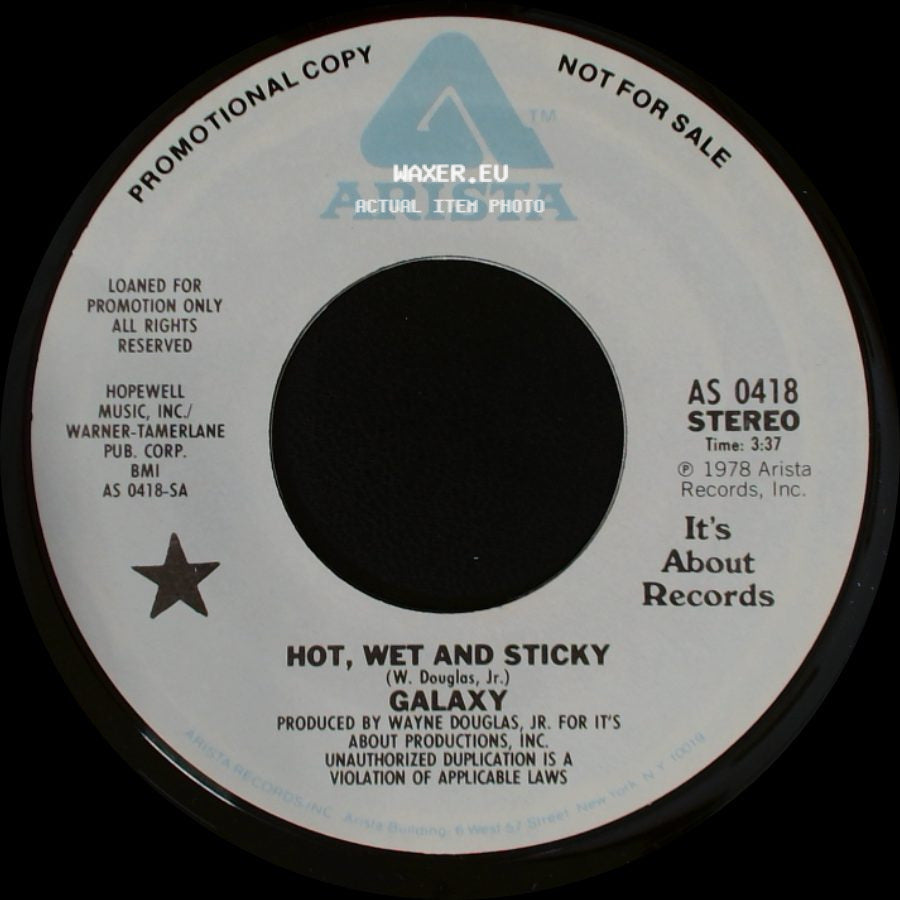 Galaxy - Hot, Wet And Sticky / Hot, Wet And Sticky side B