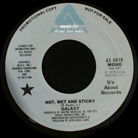 Galaxy - Hot, Wet And Sticky / Hot, Wet And Sticky side B