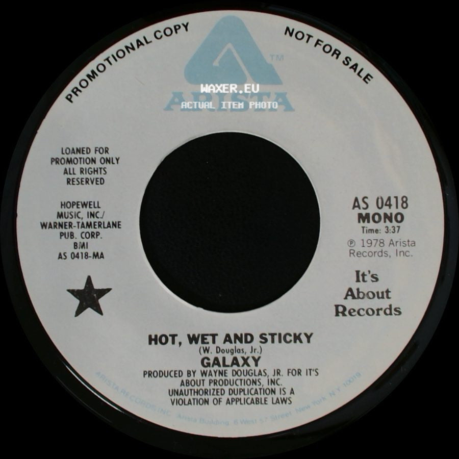 Galaxy - Hot, Wet And Sticky / Hot, Wet And Sticky side B