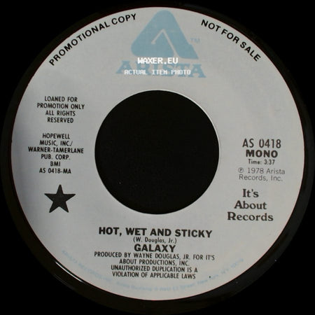 Galaxy - Hot, Wet And Sticky / Hot, Wet And Sticky side B