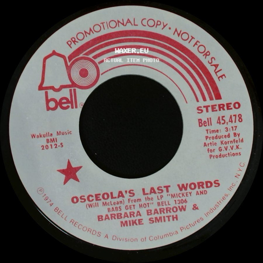 Barbara Barrow & Mike Smith - Osceola's Last Words / Osceola's Last Words side B