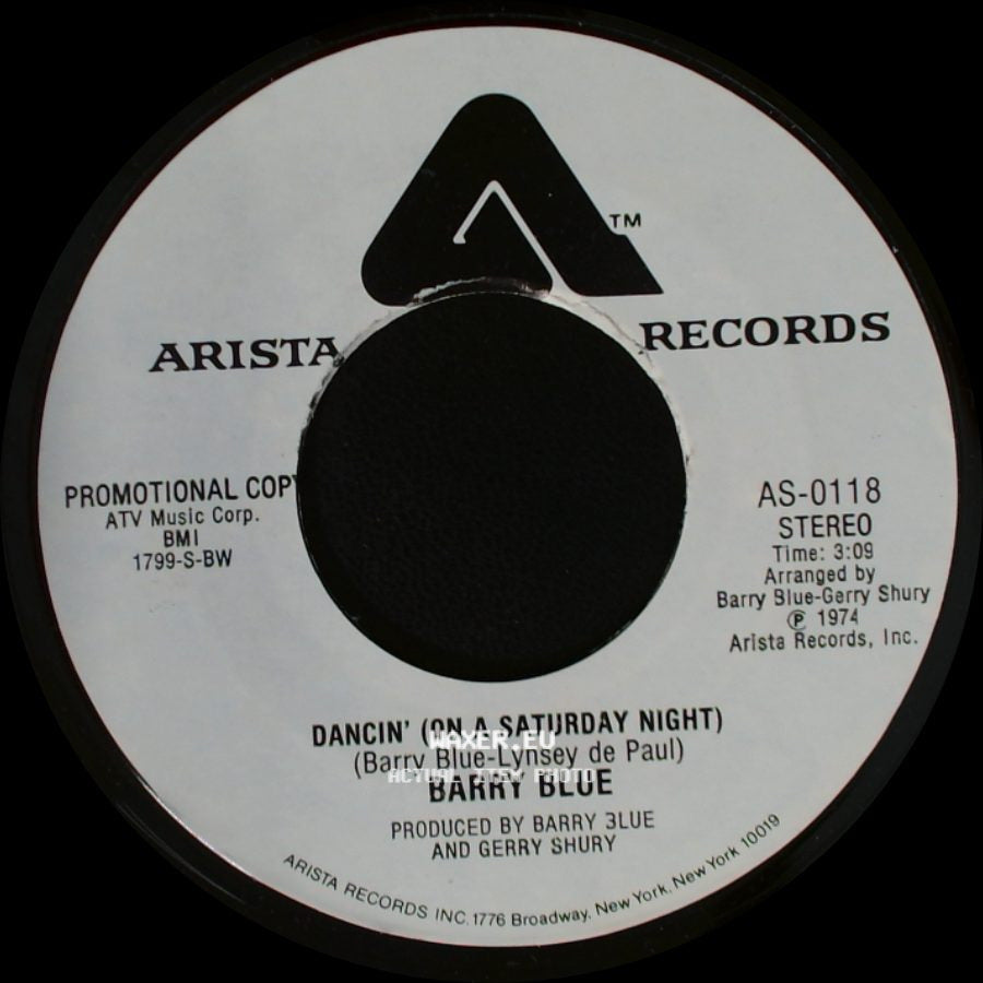 Barry Blue - Dancin' (On A Saturday Night) / Dancin' (On A Saturday Night) side B