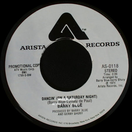 Barry Blue - Dancin' (On A Saturday Night) / Dancin' (On A Saturday Night) side B