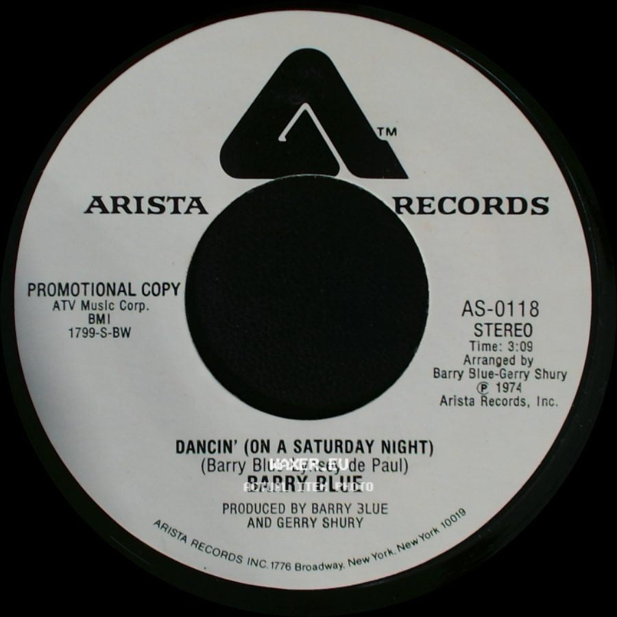 Barry Blue - Dancin' (On A Saturday Night) / Dancin' (On A Saturday Night) side B