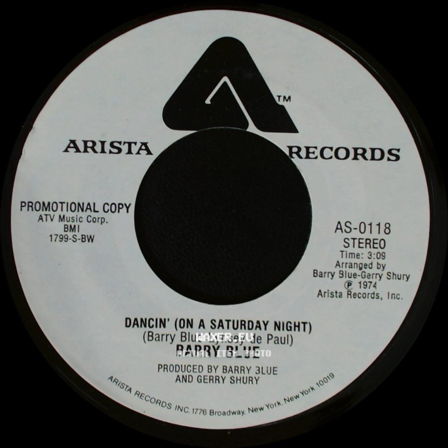 Barry Blue - Dancin' (On A Saturday Night) / Dancin' (On A Saturday Night) side A