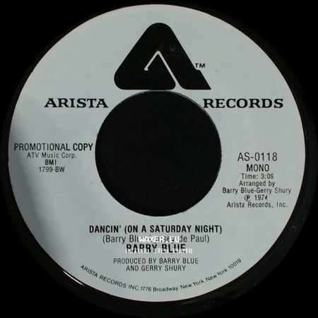 Barry Blue - Dancin' (On A Saturday Night) / Dancin' (On A Saturday Night) side B