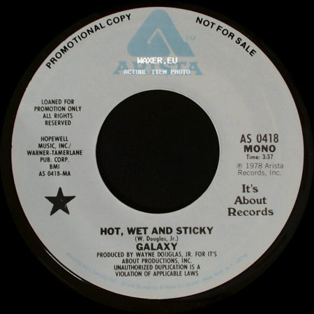 Galaxy - Hot, Wet And Sticky / Hot, Wet And Sticky side B