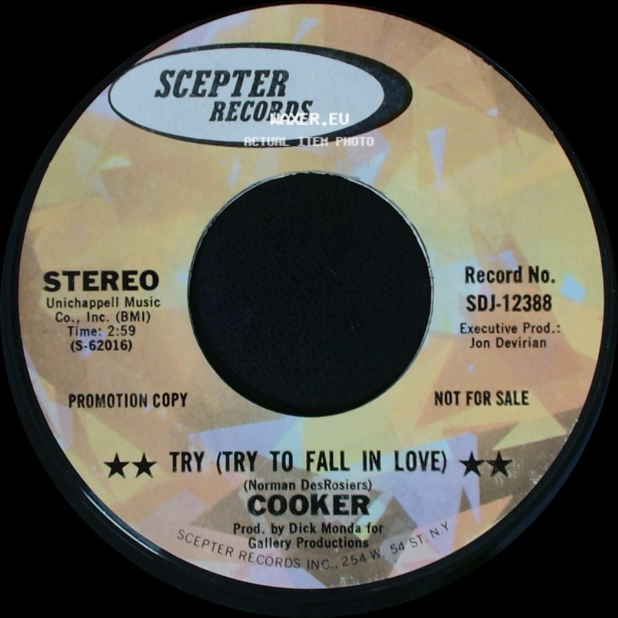 Cooker - Try (Try To Fall In Love) / Try (Try To Fall In Love) side B