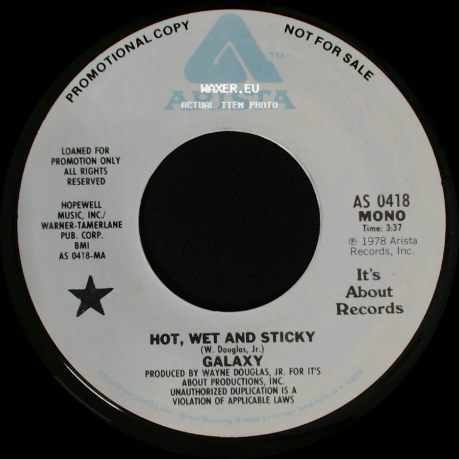 Galaxy - Hot, Wet And Sticky / Hot, Wet And Sticky side B