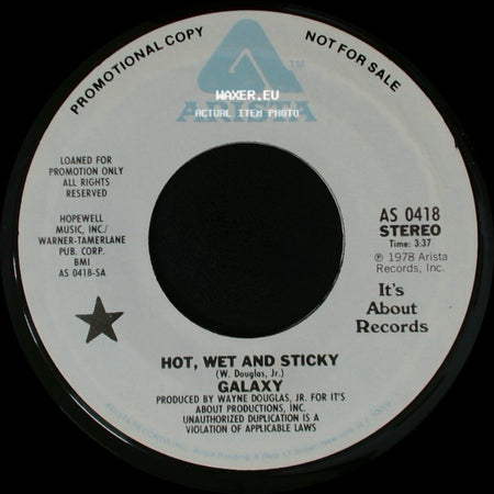 Galaxy - Hot, Wet And Sticky / Hot, Wet And Sticky side B