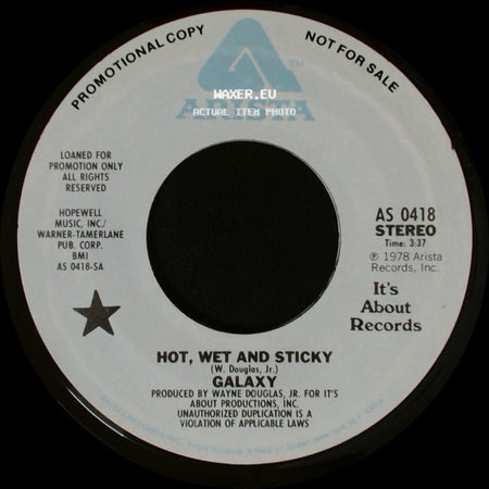 Galaxy - Hot, Wet And Sticky / Hot, Wet And Sticky side B