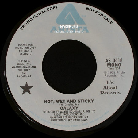 Galaxy - Hot, Wet And Sticky / Hot, Wet And Sticky side B