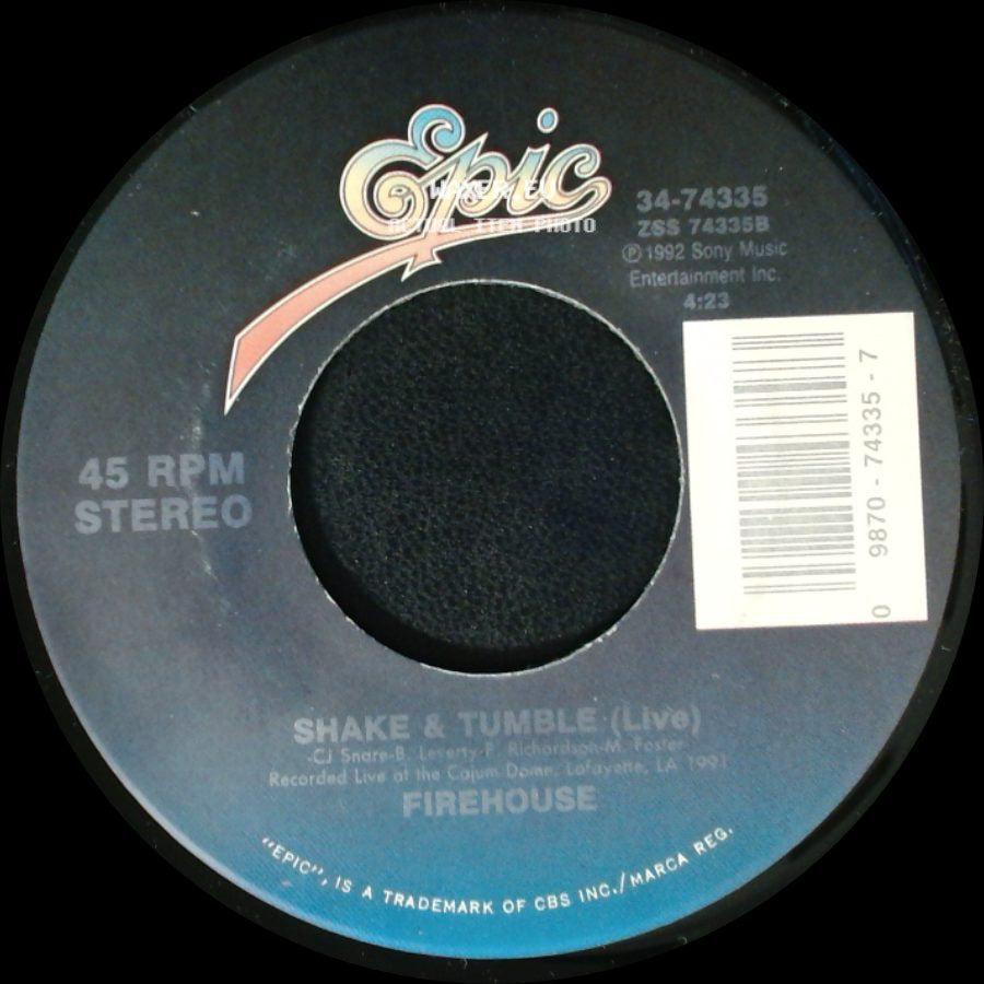 Firehouse - Reach For The Sky / Shake & Tumble (Live) side B