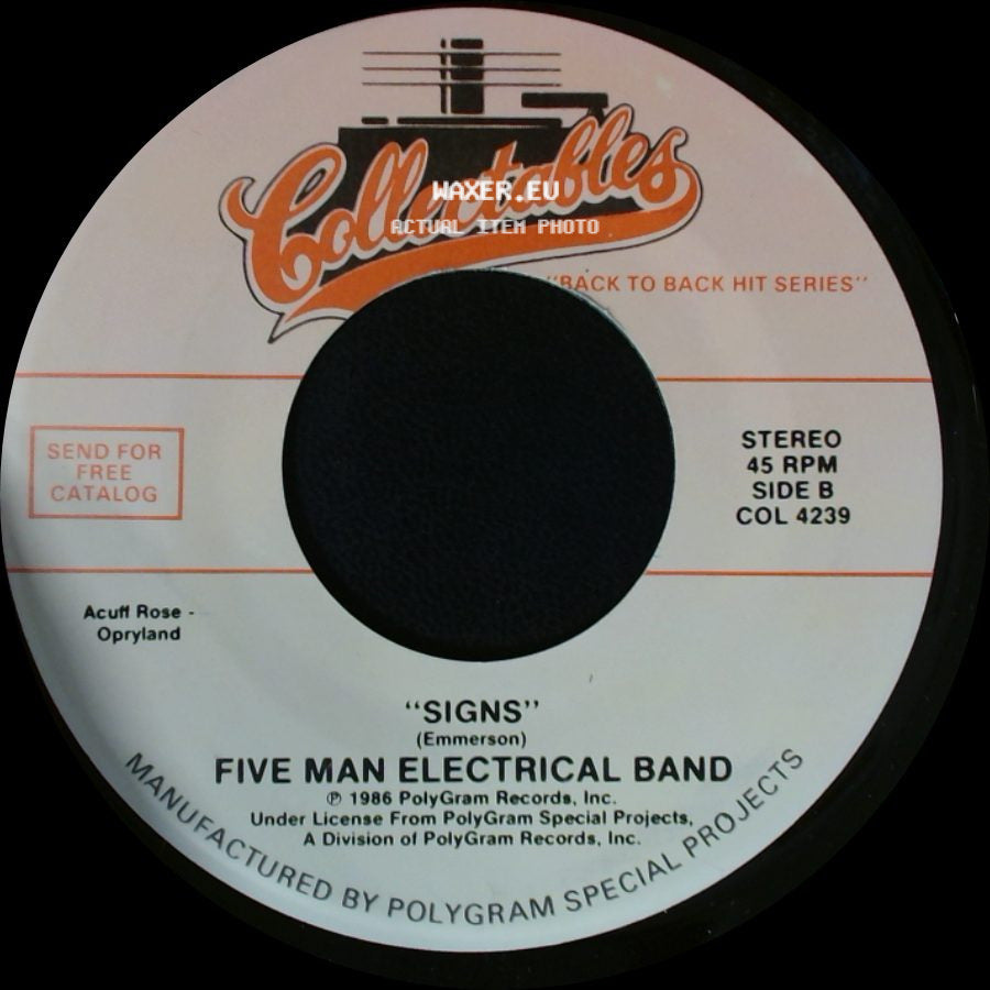 Blue Cheer / Five Man Electrical Band - Summertime Blues / Signs side B