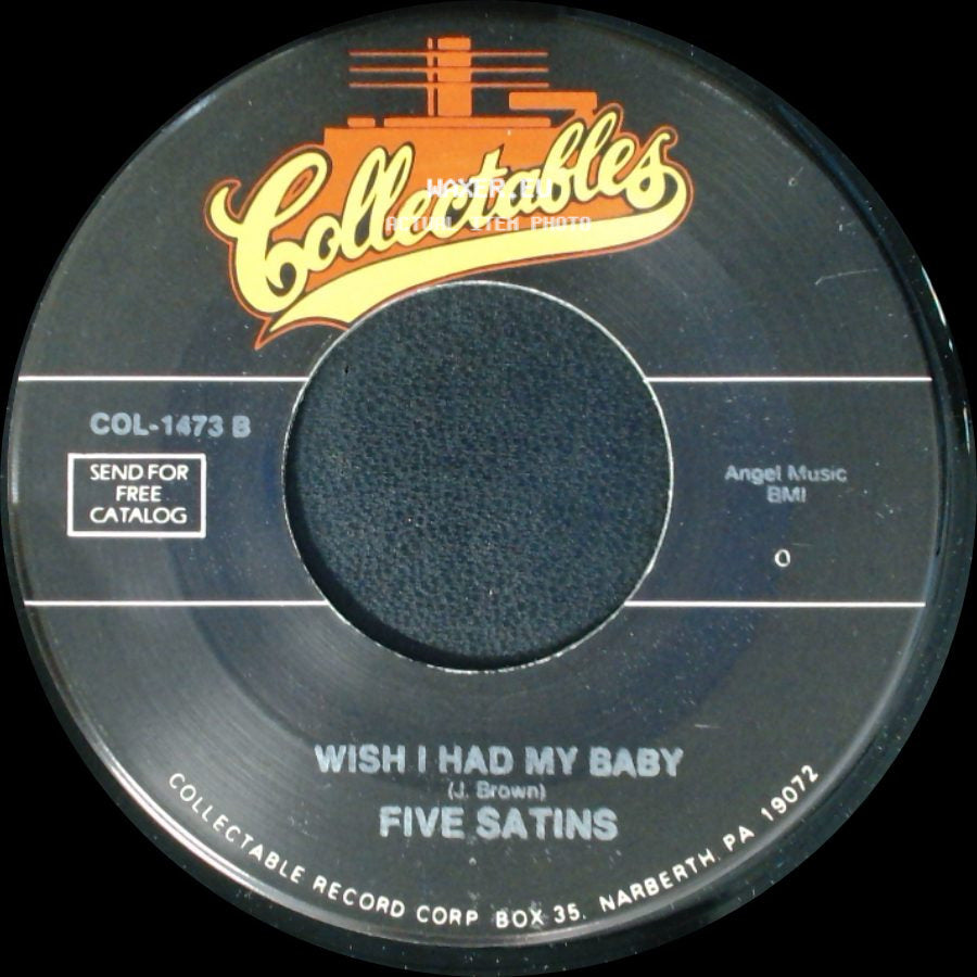 Five Satins - To The Aisle / Wish I Had My Baby side B