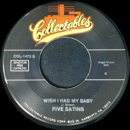 Five Satins - To The Aisle / Wish I Had My Baby side B