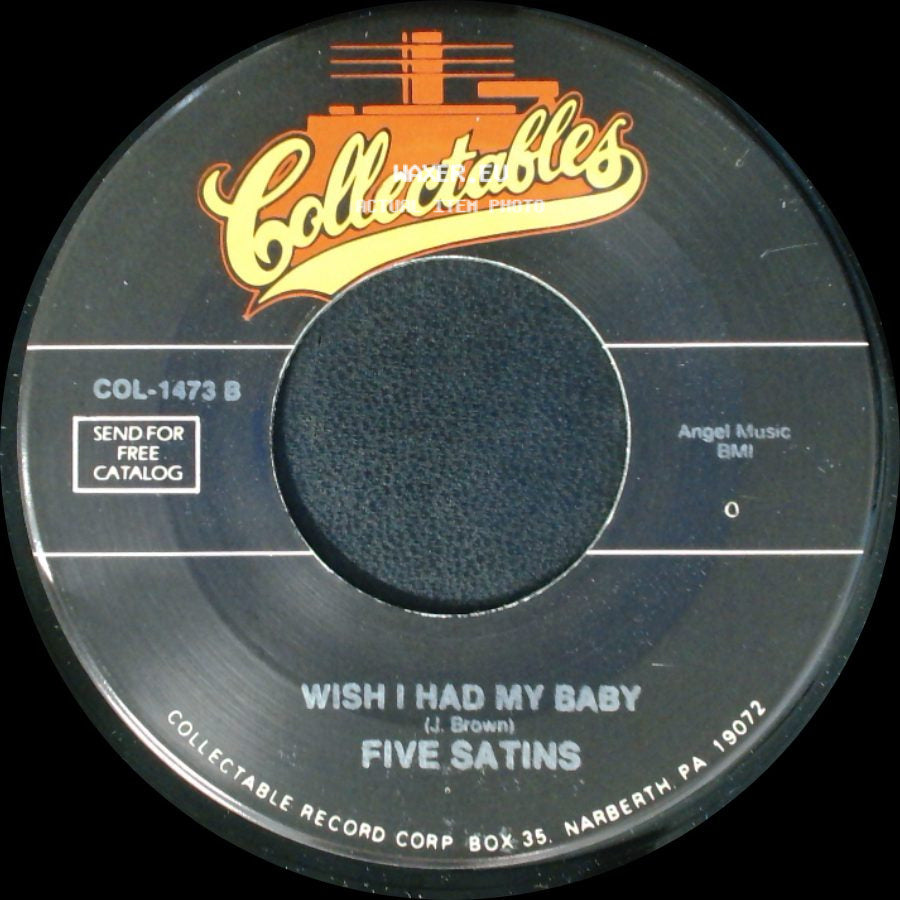 Five Satins - To The Aisle / Wish I Had My Baby side B
