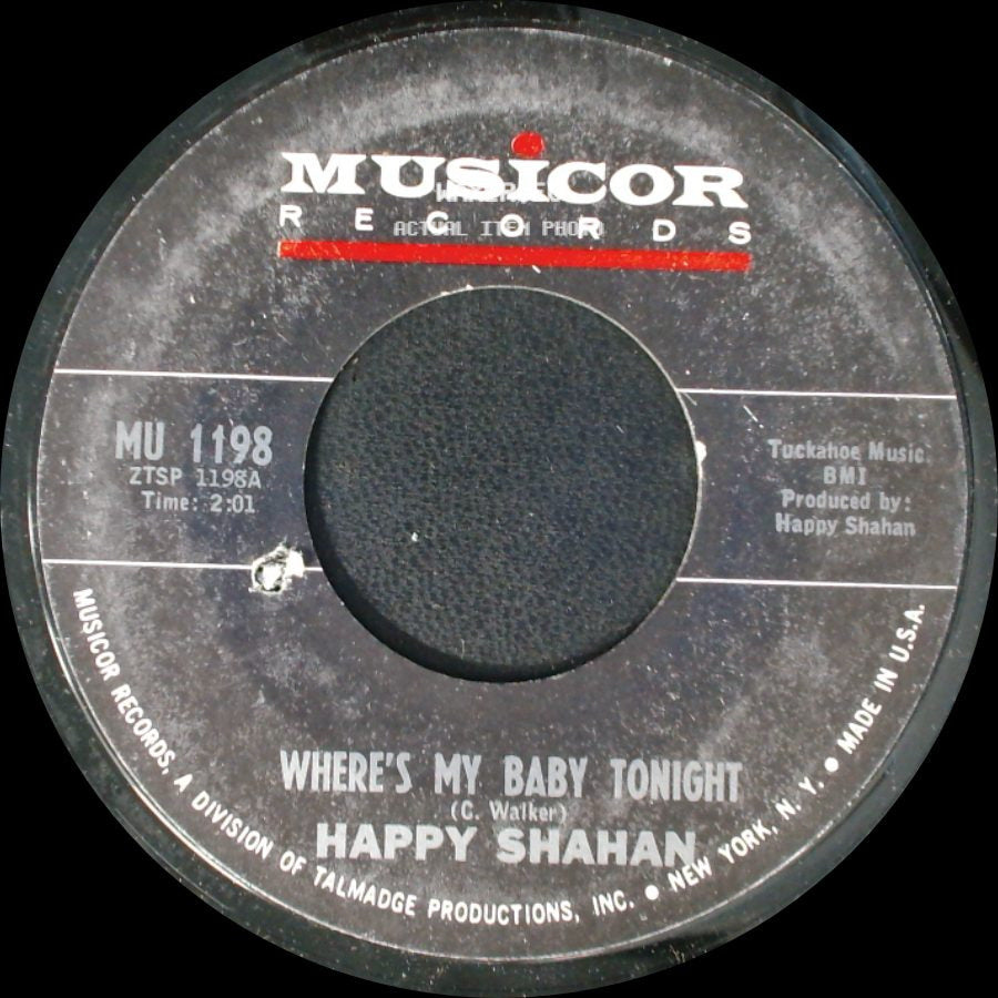 Happy Shahan - Where's My Baby Tonight / Let's Shake Hands side A