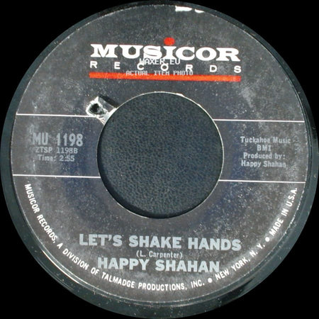 Happy Shahan - Where's My Baby Tonight / Let's Shake Hands side B