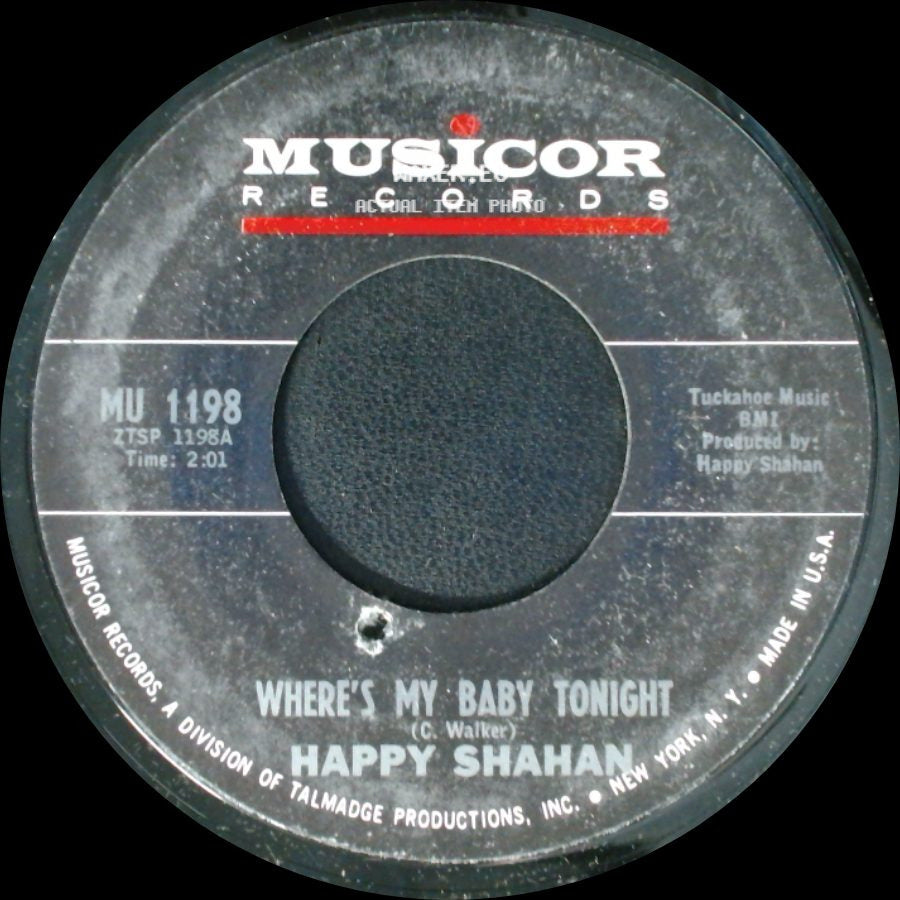 Happy Shahan - Where's My Baby Tonight / Let's Shake Hands side A