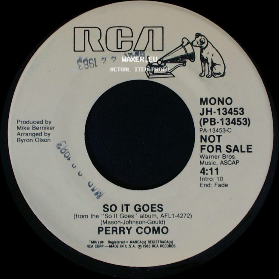 Perry Como - So It Goes / So It Goes side A