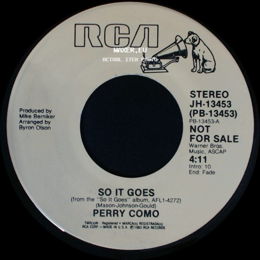 Perry Como - So It Goes / So It Goes side B