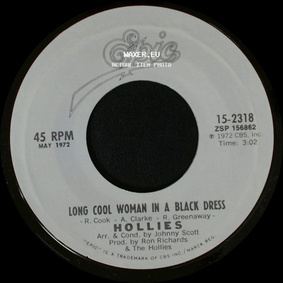 Hollies - Long Dark Road / Long Cool Woman In A Black Dress side B