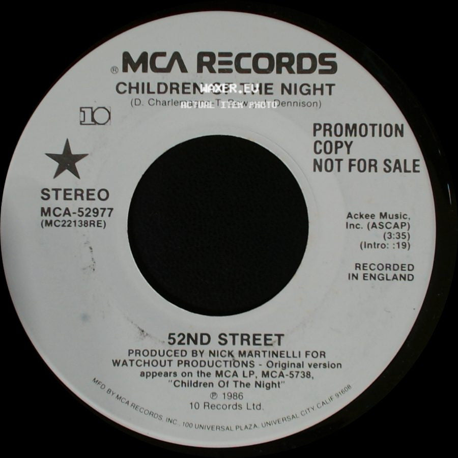 52Nd Street - Children Of The Night / Children Of The Night side A