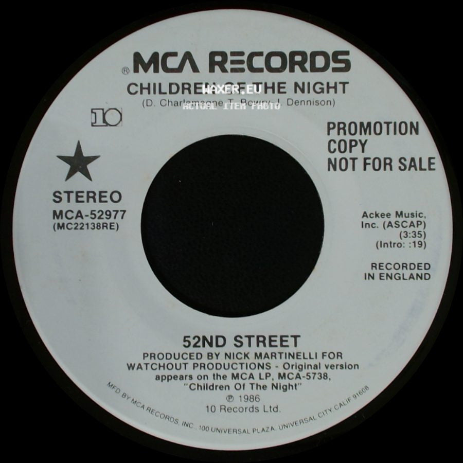 52Nd Street - Children Of The Night / Children Of The Night side B
