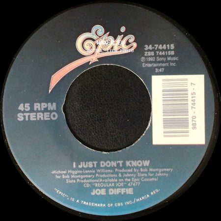 Joe Diffie - I Just Don't Know / Next Thing Smokin' side A