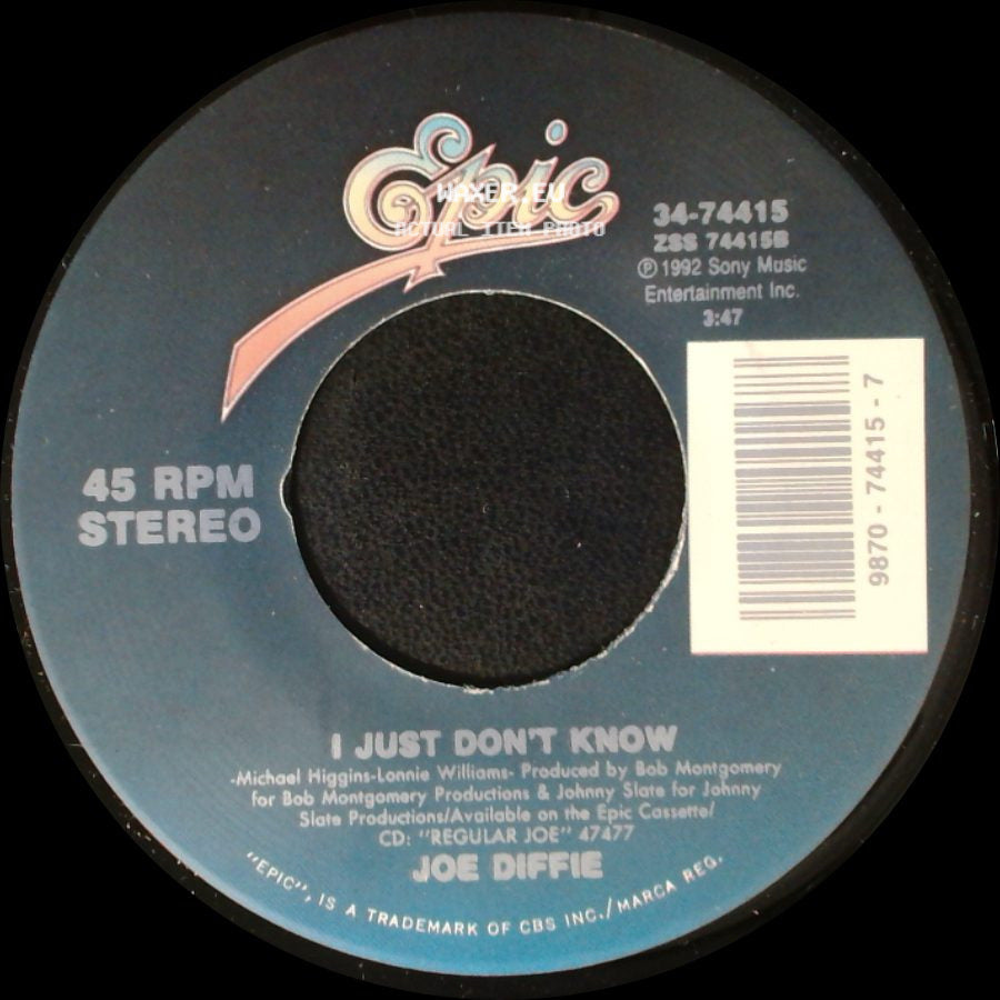 Joe Diffie - I Just Don't Know / Next Thing Smokin' side A