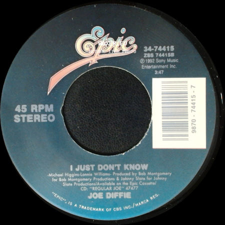 Joe Diffie - I Just Don't Know / Next Thing Smokin' side A