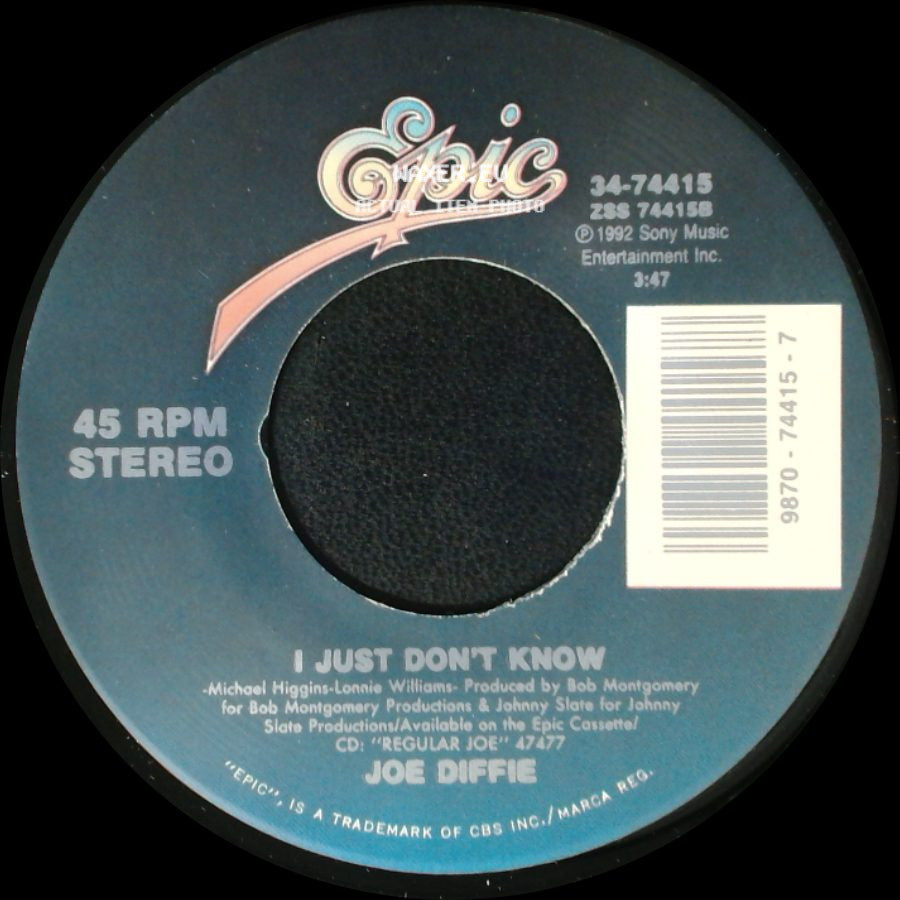 Joe Diffie - I Just Don't Know / Next Thing Smokin' side A