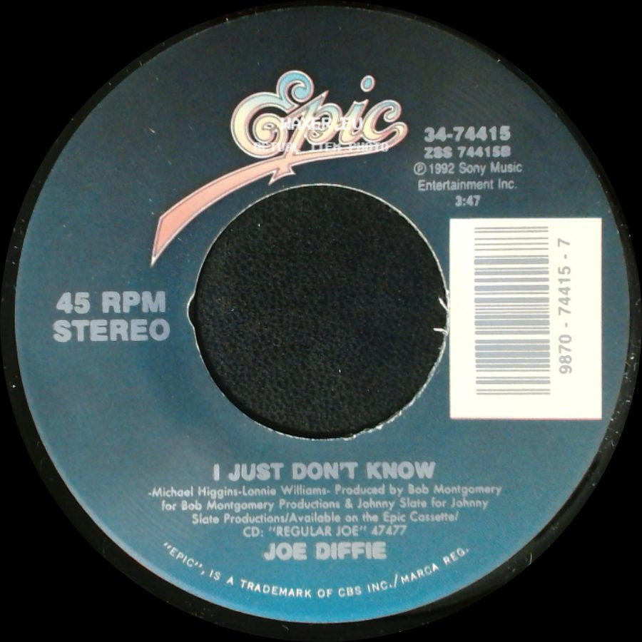 Joe Diffie - I Just Don't Know / Next Thing Smokin' side A