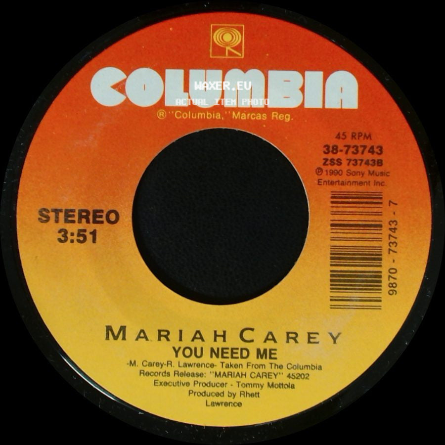 Mariah Carey - You Need Me / I Don't Wanna Cry side A