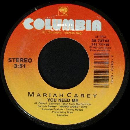 Mariah Carey - You Need Me / I Don't Wanna Cry side A