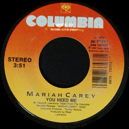 Mariah Carey - You Need Me / I Don't Wanna Cry side A