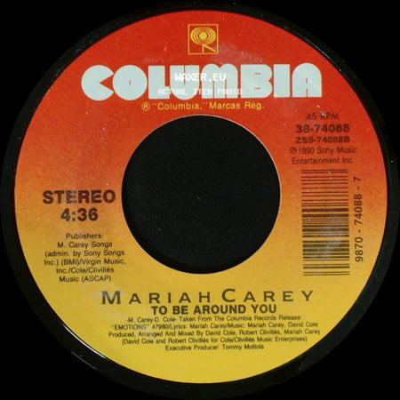 Mariah Carey - To Be Around You / Can't Let Go (Edit) side A