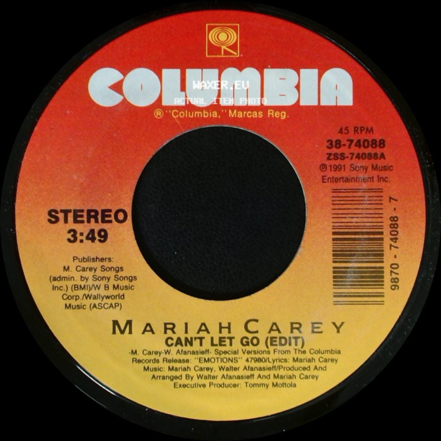 Mariah Carey - To Be Around You / Can't Let Go (Edit) side B