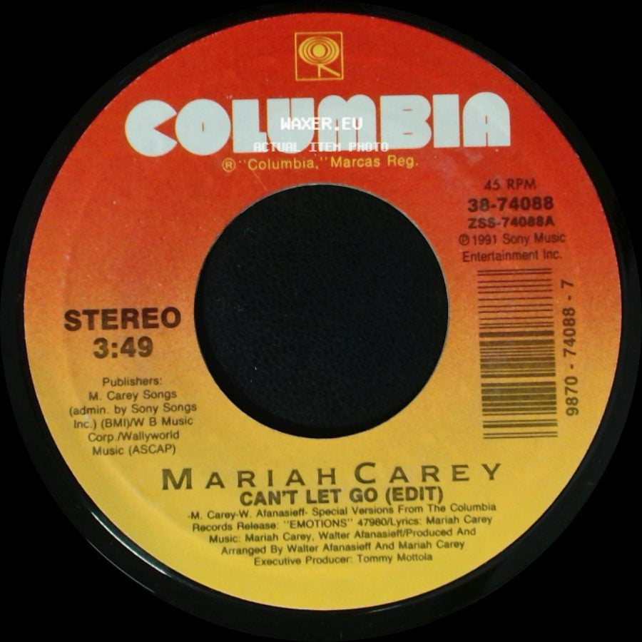 Mariah Carey - Can't Let Go (Edit) / To Be Around You side A