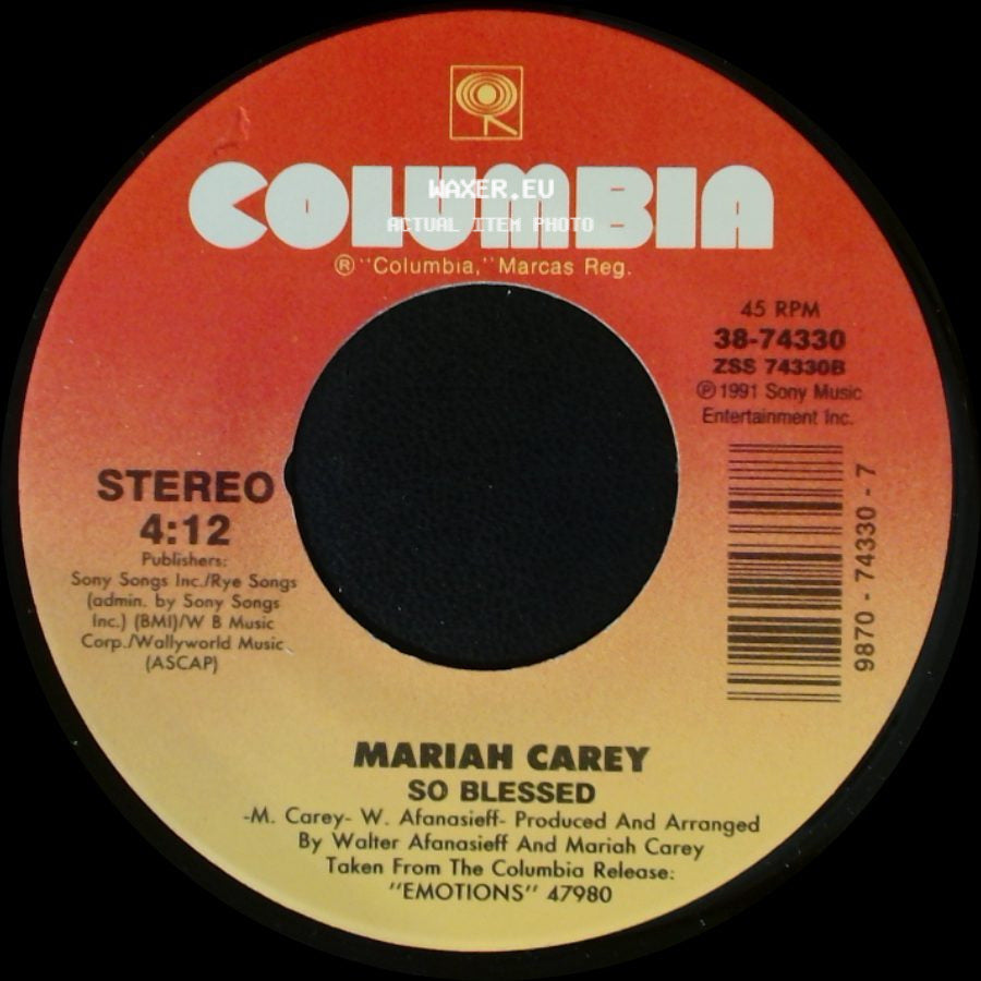 Mariah Carey - I'll Be There / So Blessed side B