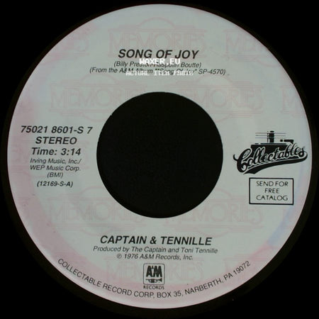 Captain & Tennille - Song Of Joy / Wedding Song (There Is Love) side A