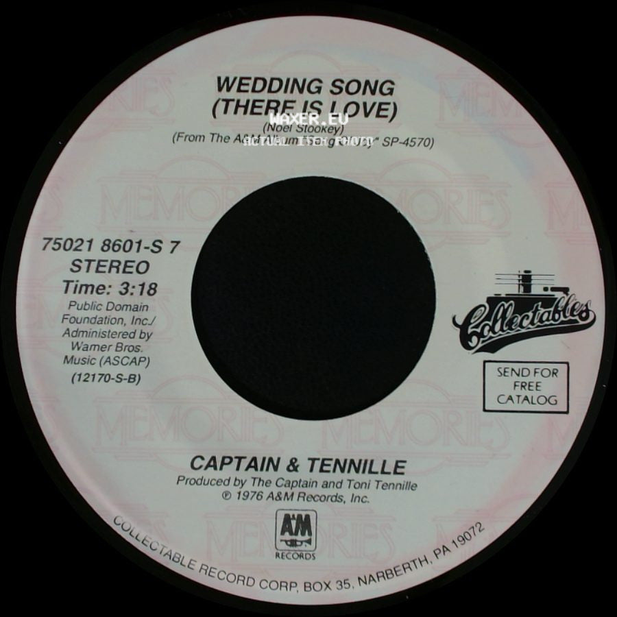 Captain & Tennille - Song Of Joy / Wedding Song (There Is Love) side B