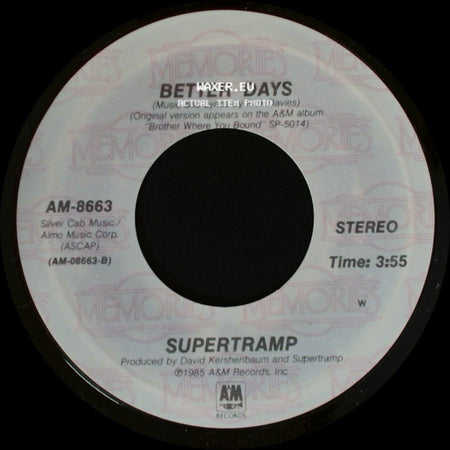 Supertramp - Cannonball / Better Days side B